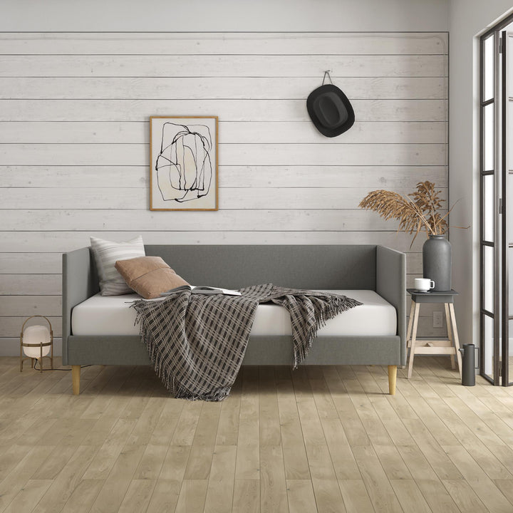 Franklin Mid Century Upholstered Daybed Contemporary Design - Grey Linen - Twin