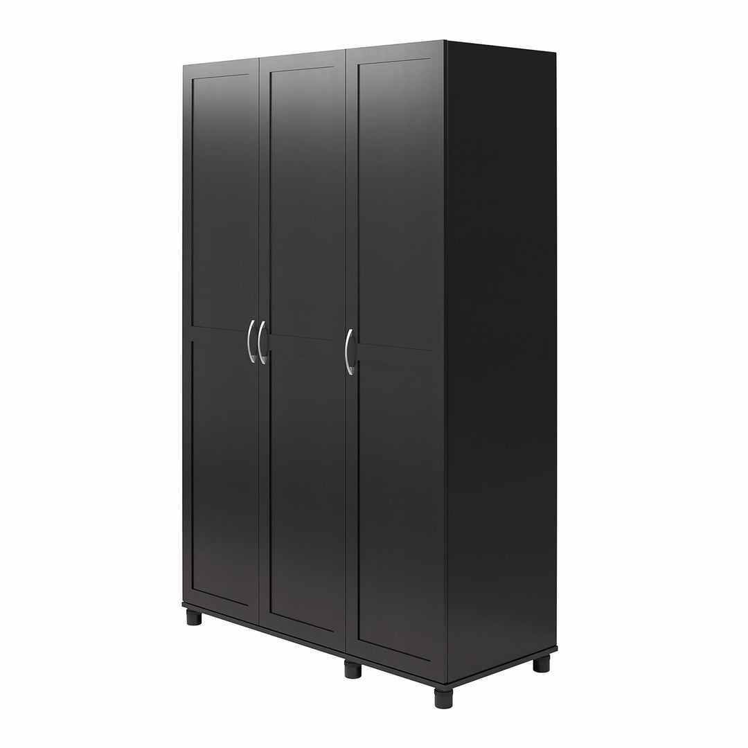 Basin Framed 3 Door Wardrobe - Black