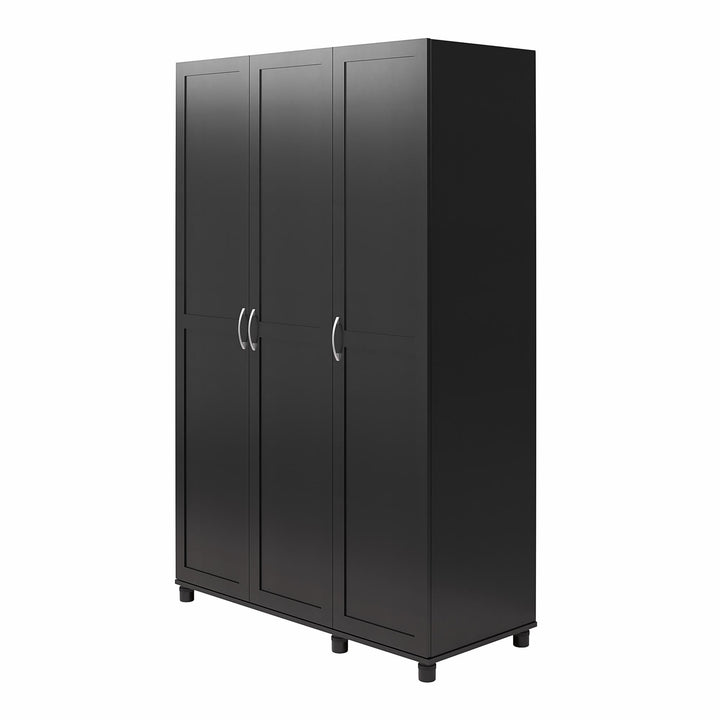 Basin Framed 3 Door Wardrobe - Black