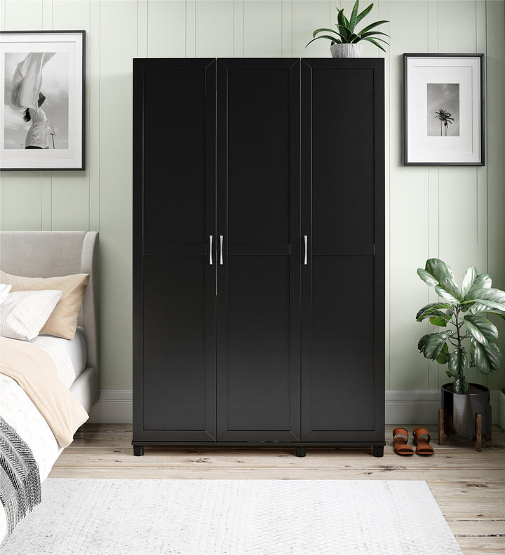Basin Framed 3 Door Wardrobe - Black
