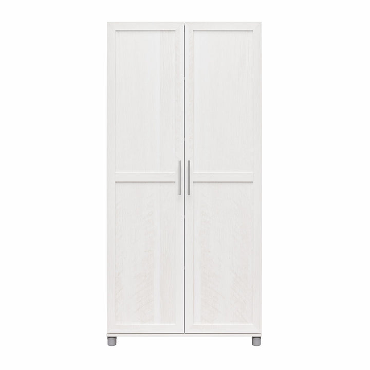 Camberly Framed 36 Inch Utility Storage Cabinet - Ivory Oak