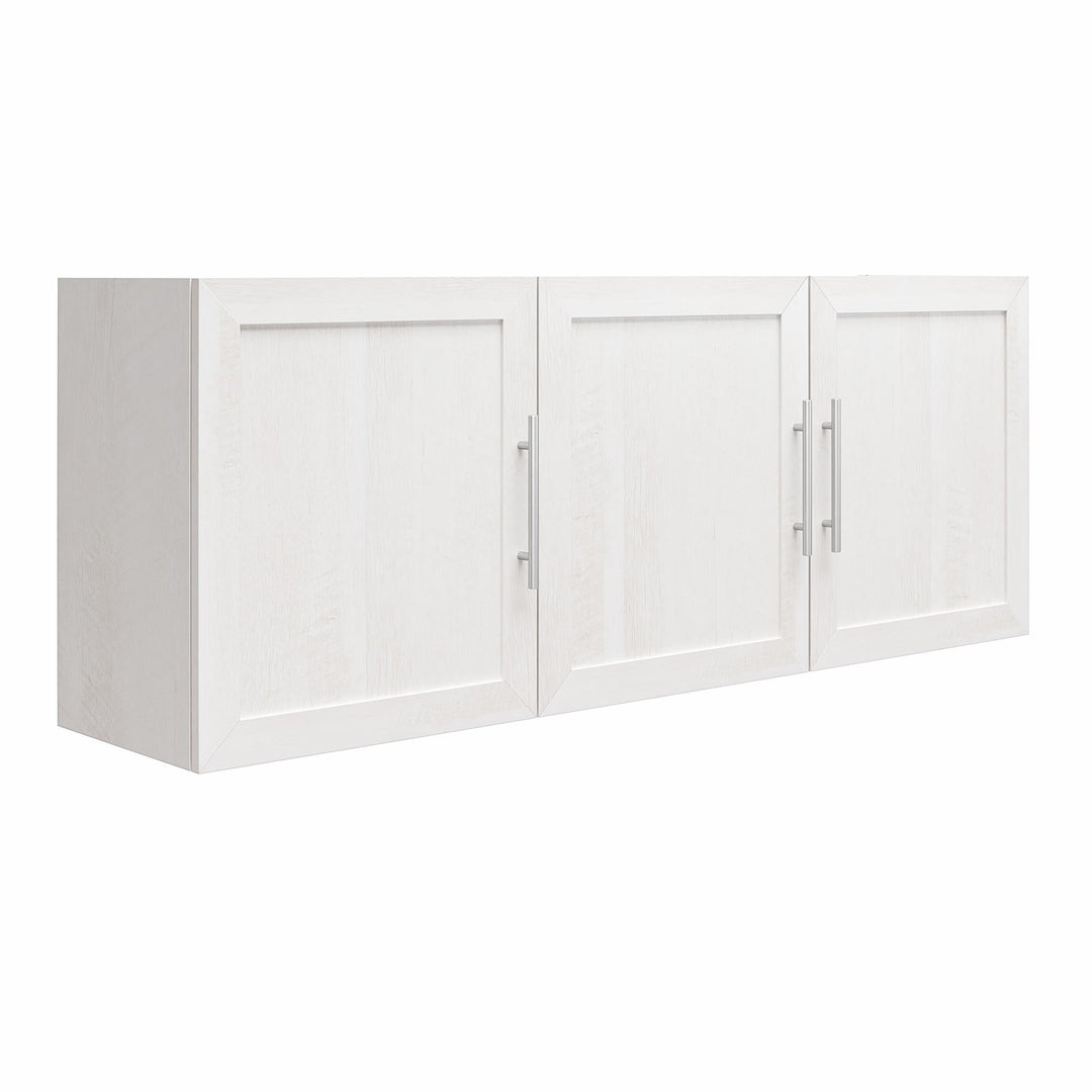 Contemporary 54 Inch Wall Cabinet with Frame -  Ivory Oak