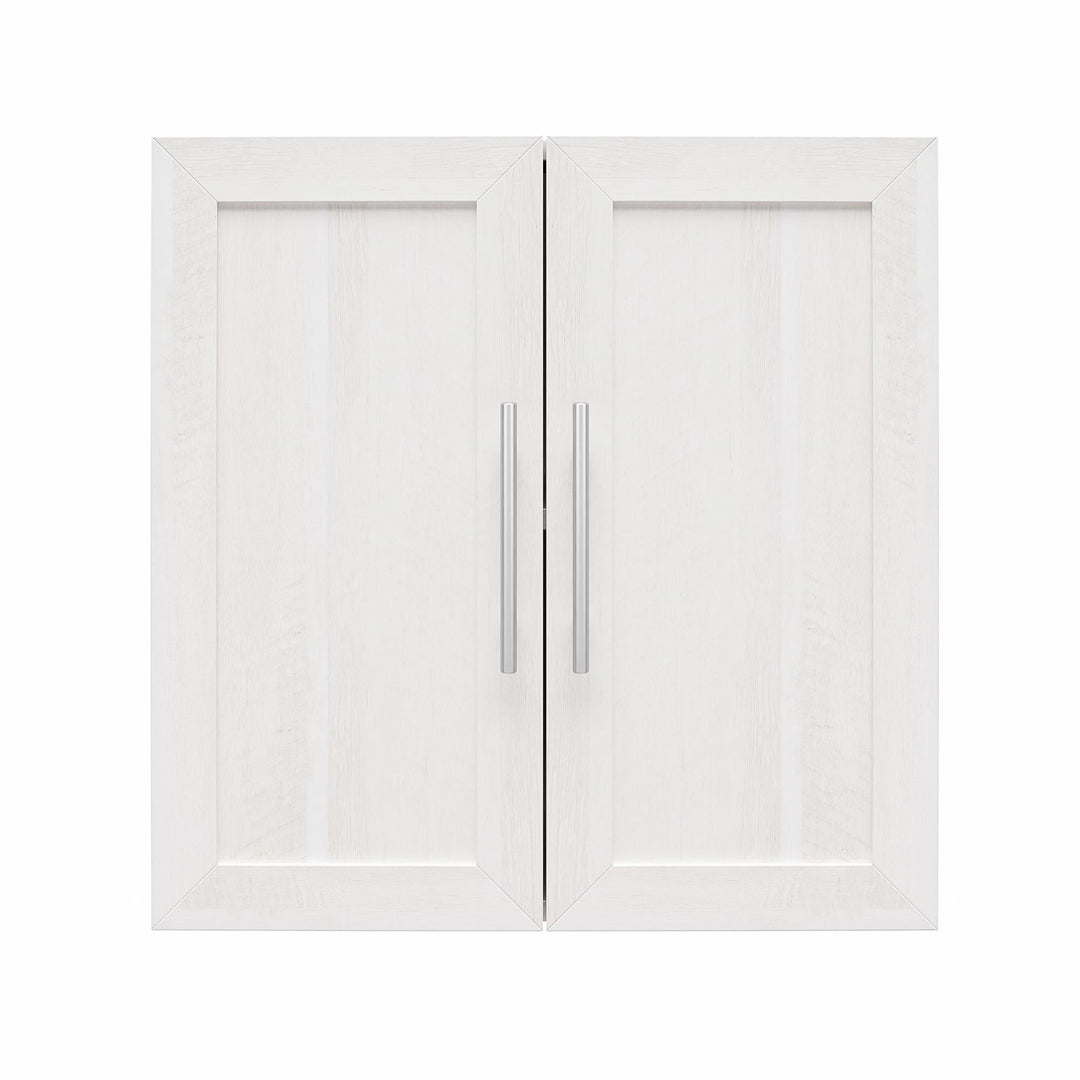 Contemporary Home Storage Wall Cabinet -  Ivory Oak