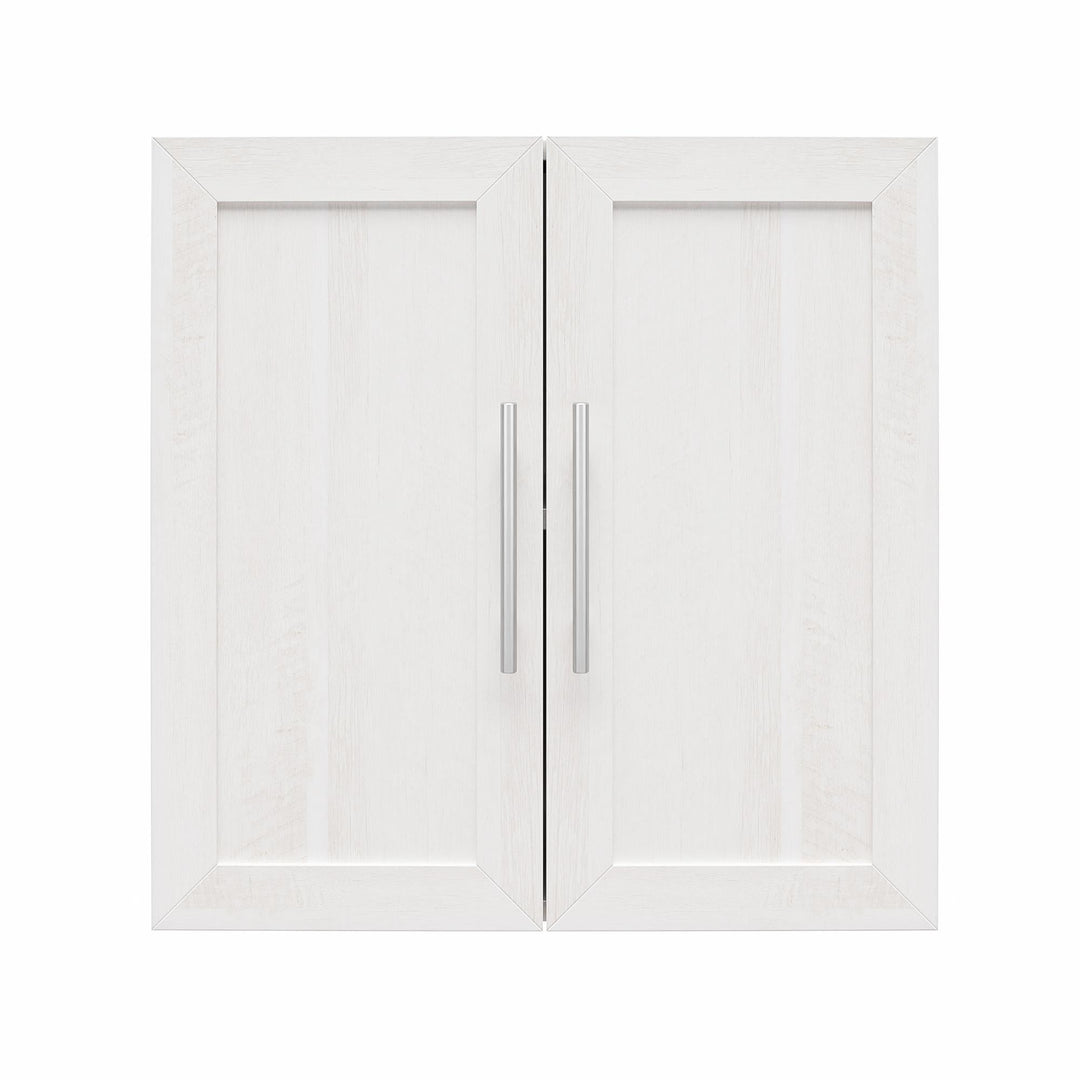 Contemporary Home Storage Wall Cabinet -  Ivory Oak