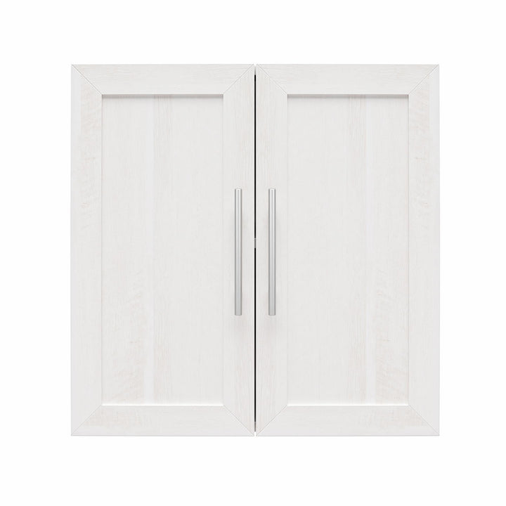 Contemporary Home Storage Wall Cabinet -  Ivory Oak