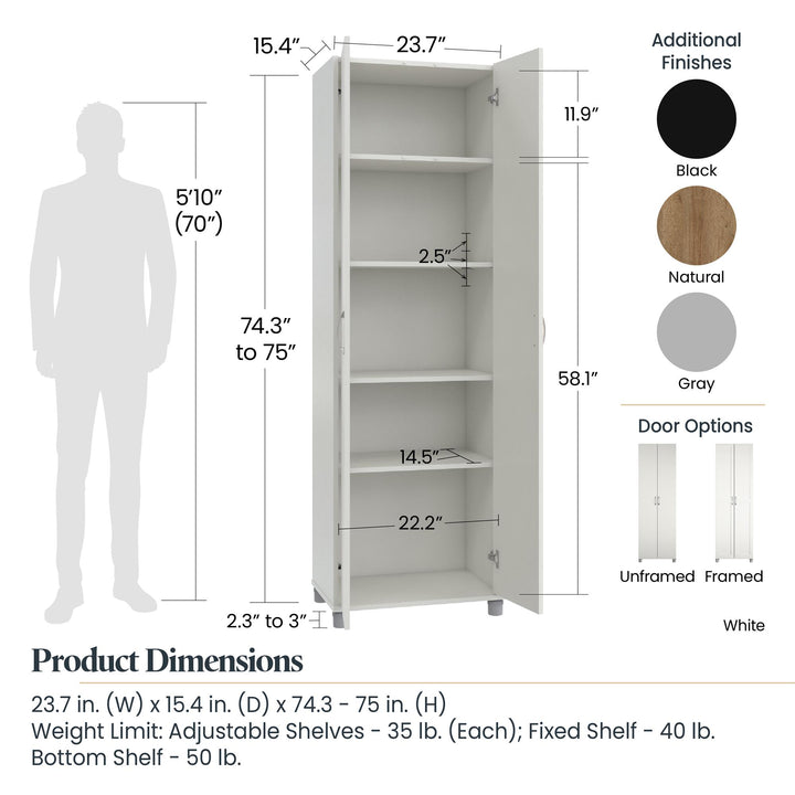 Basin 24 Inch 2 Door Utility Storage Cabinet - Natural