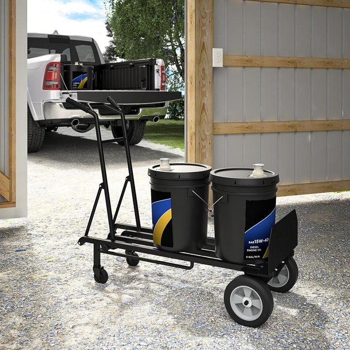 Steel 2 in 1 Hand Truck with 800 lb Weight Capacity - Black