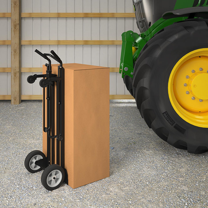 Steel 2 in 1 Hand Truck with 800 lb Weight Capacity - Black