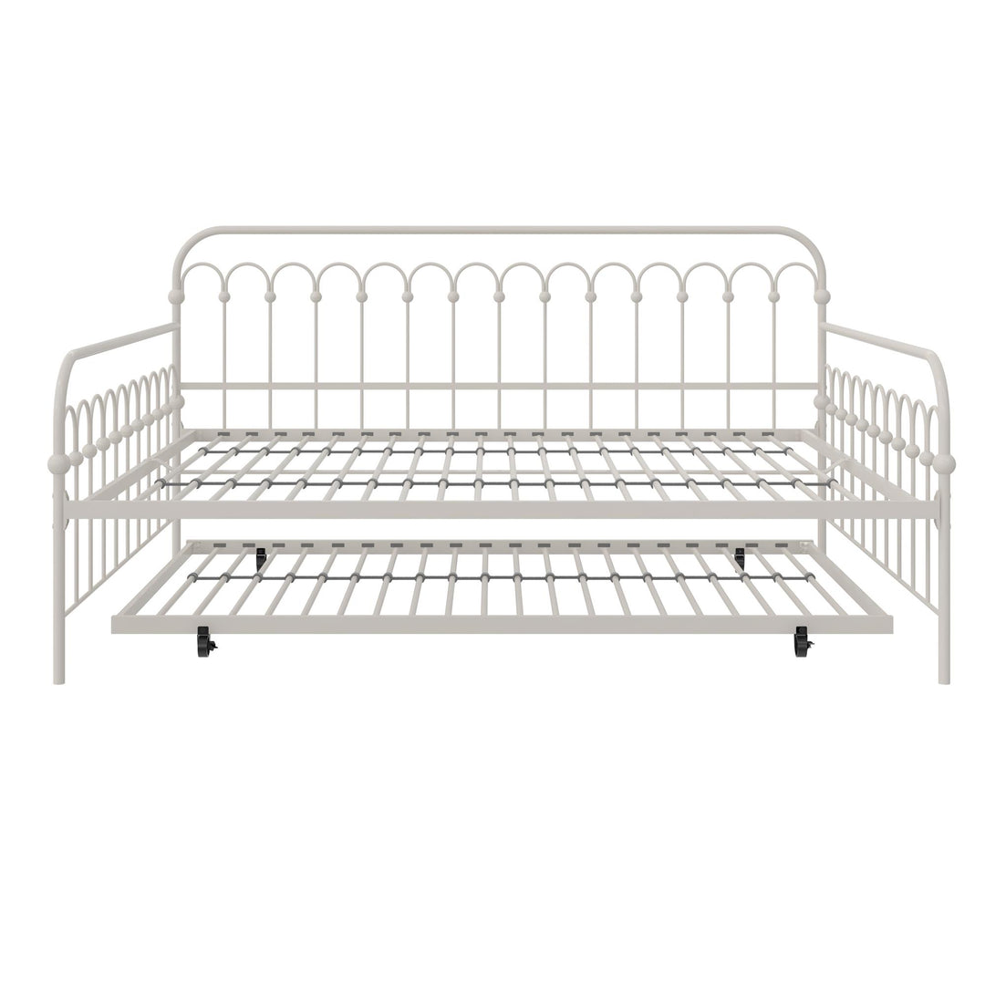 Novogratz Bright Pop Metal Daybed with Trundle, Full/Twin, Off White - Off White - Full-Over-Twin