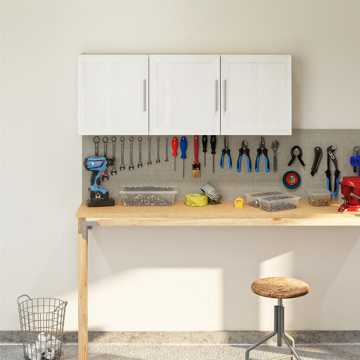 Contemporary Camberly Framed Wall Cabinet -  Ivory Oak