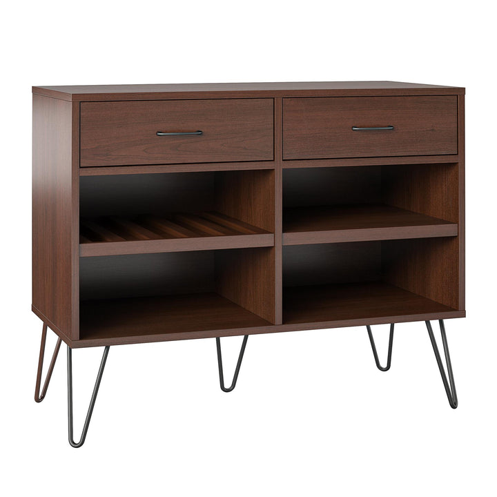 Pino Valley Mid Century Modern Beverage Cabinet with Interchangable Shelves - Cherry Oak