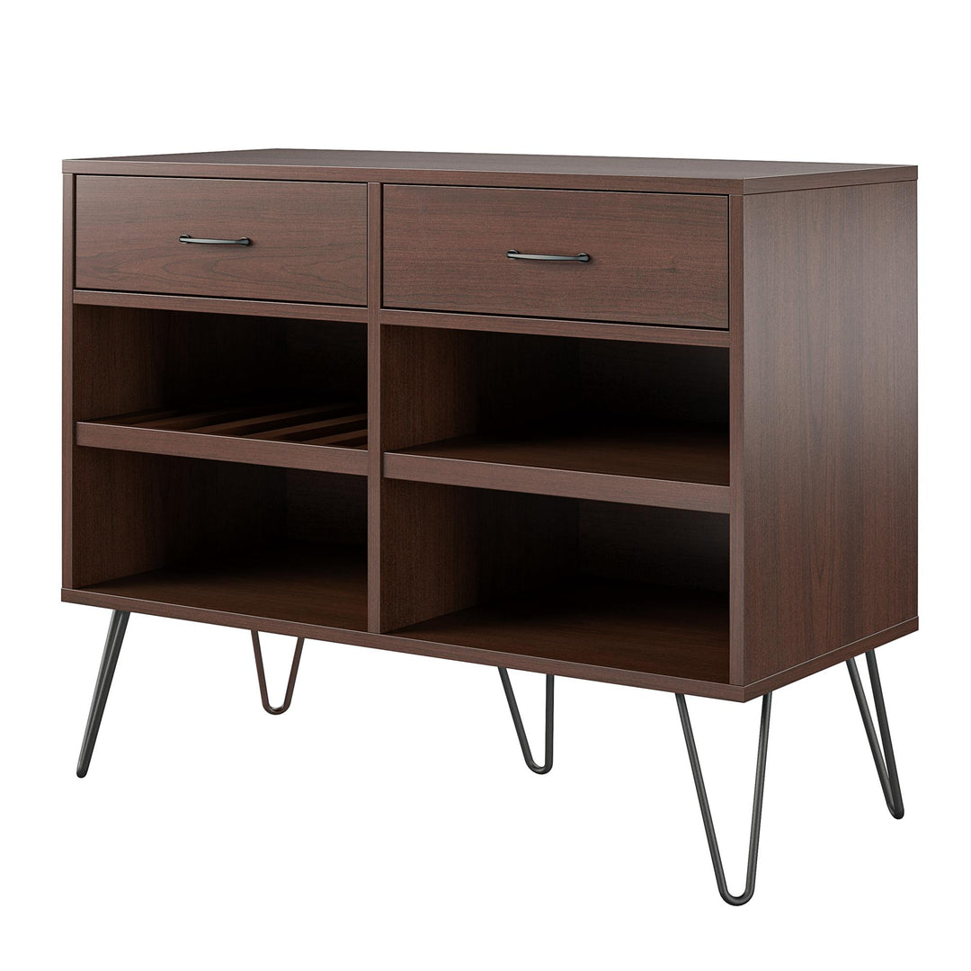 Pino Valley Mid Century Modern Beverage Cabinet with Interchangable Shelves - Cherry Oak