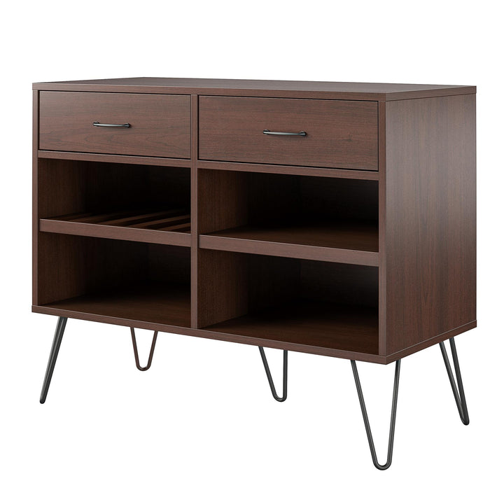 Pino Valley Mid Century Modern Beverage Cabinet with Interchangable Shelves - Cherry Oak