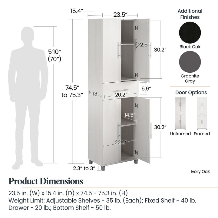 Camberly Design Storage Cabinet -  Black Oak