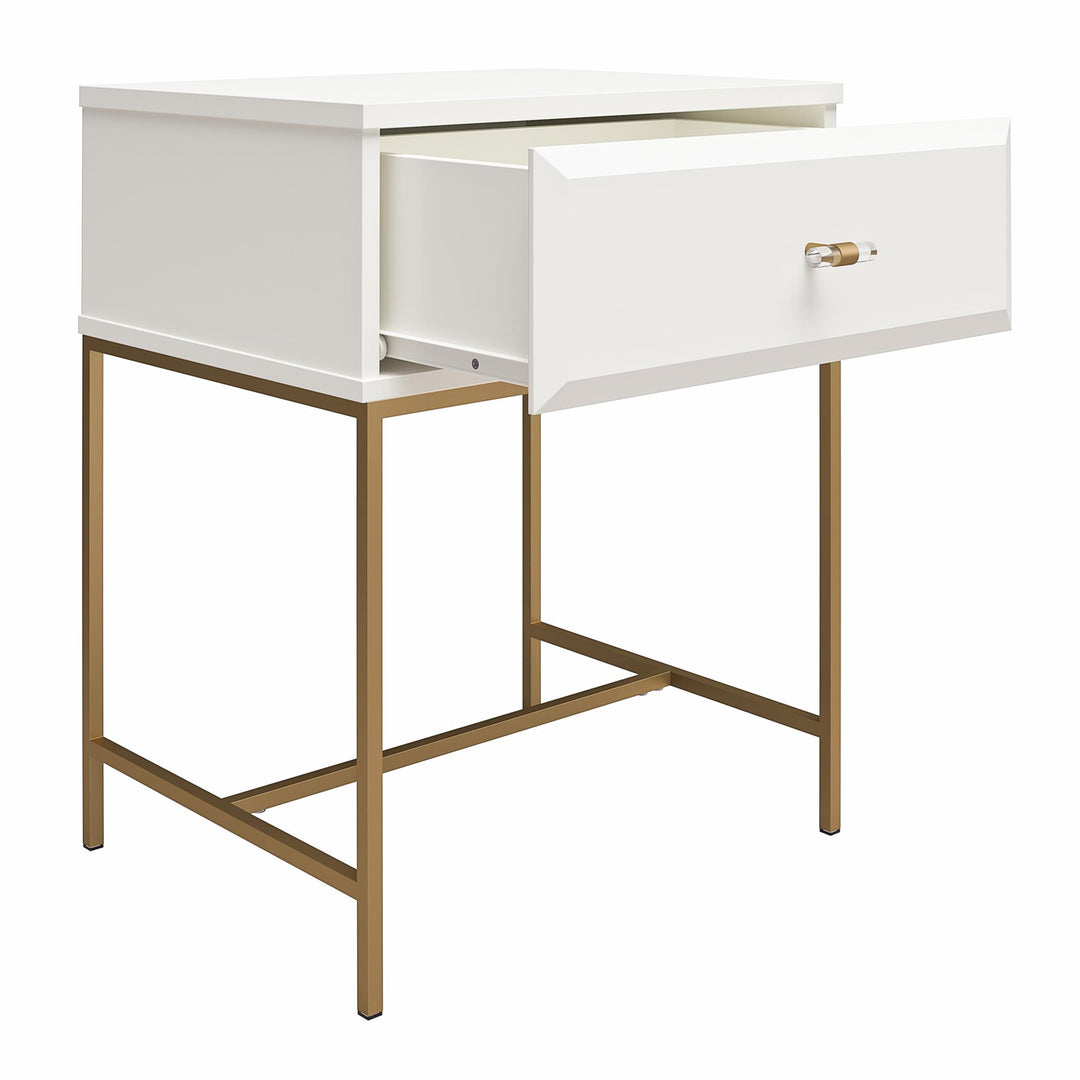 Contemporary Nightstand with 1 Drawer -  White
