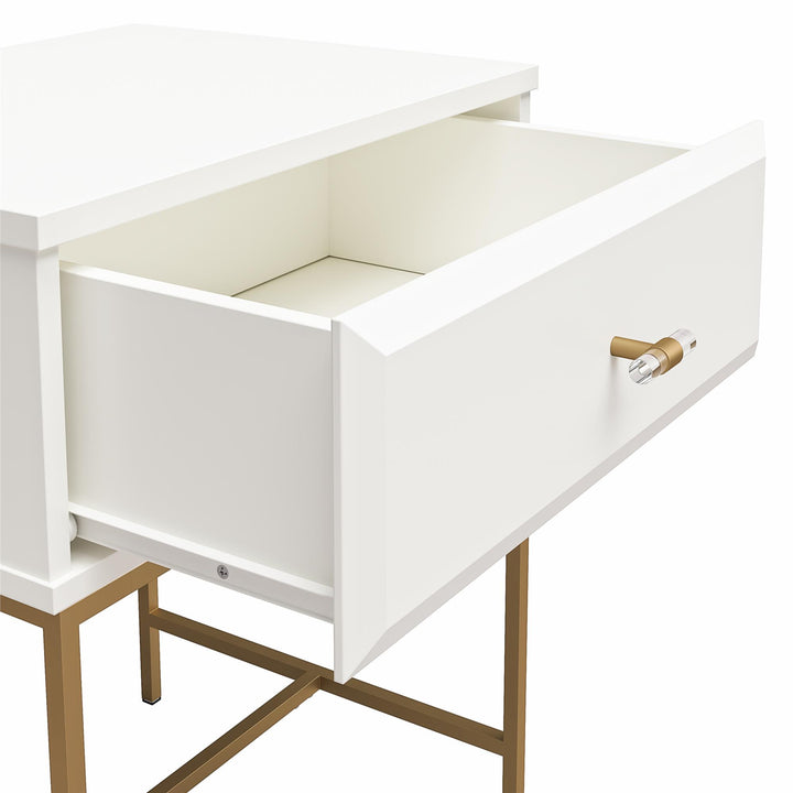 1 Drawer Nightstand with Contemporary Design -  White