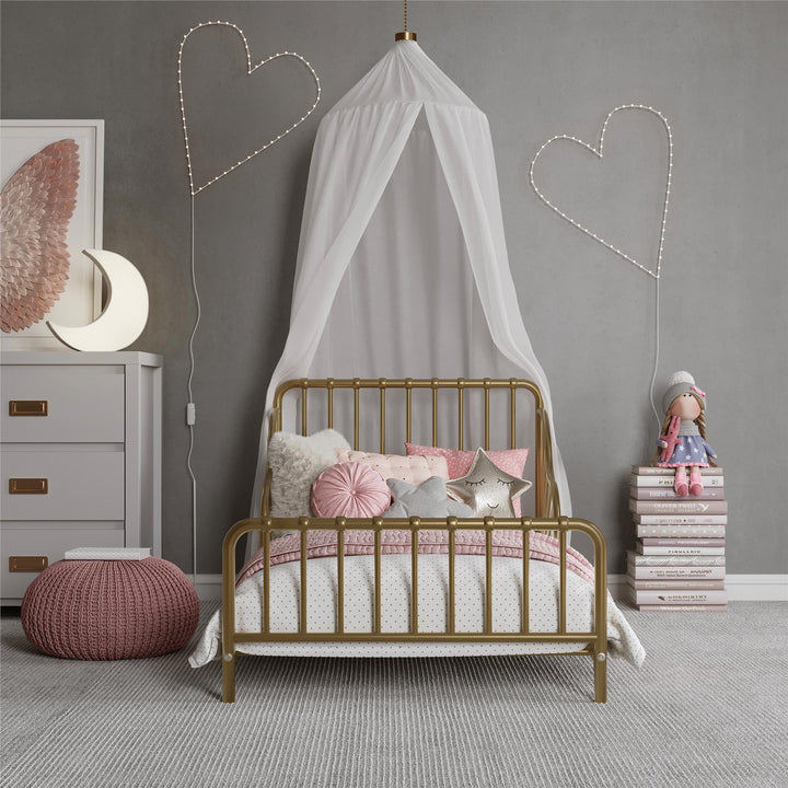 Quinn Whimsical Metal Toddler - Gold - Crib & Toddler Mattress