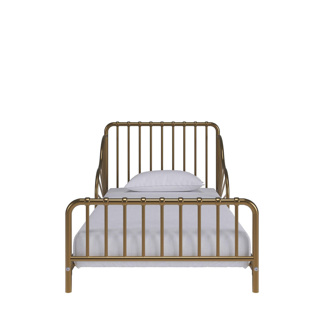 Quinn Whimsical Metal Toddler - Gold - Crib & Toddler Mattress