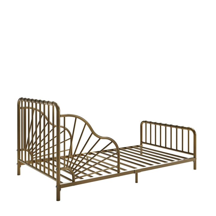 Quinn Whimsical Metal Toddler - Gold - Crib & Toddler Mattress
