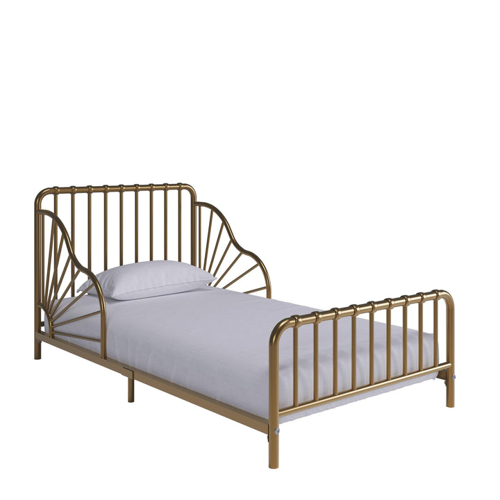Quinn Whimsical Metal Toddler - Gold - Crib & Toddler Mattress