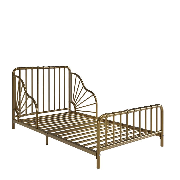 Quinn Whimsical Metal Toddler - Gold - Crib & Toddler Mattress