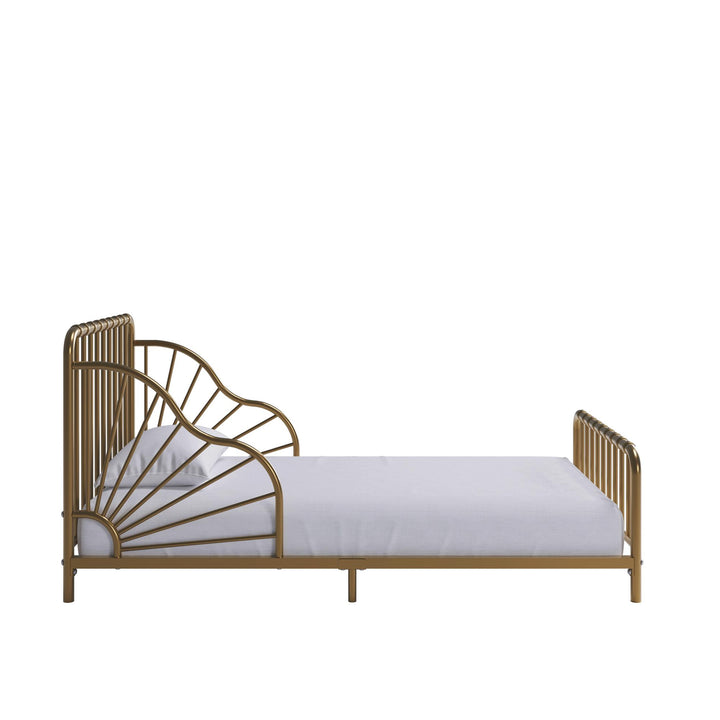 Quinn Whimsical Metal Toddler - Gold - Crib & Toddler Mattress