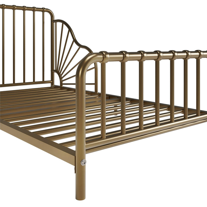 Quinn Whimsical Metal Toddler - Gold - Crib & Toddler Mattress