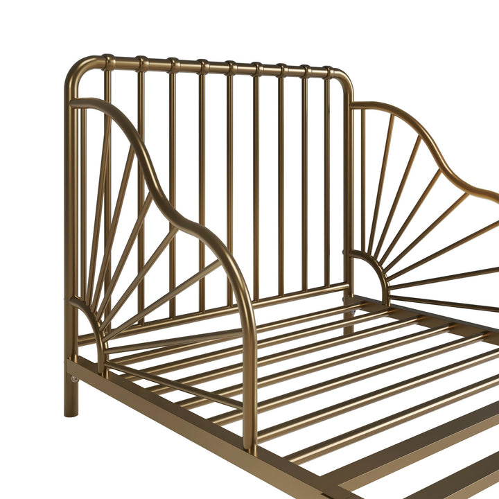 Quinn Whimsical Metal Toddler - Gold - Crib & Toddler Mattress