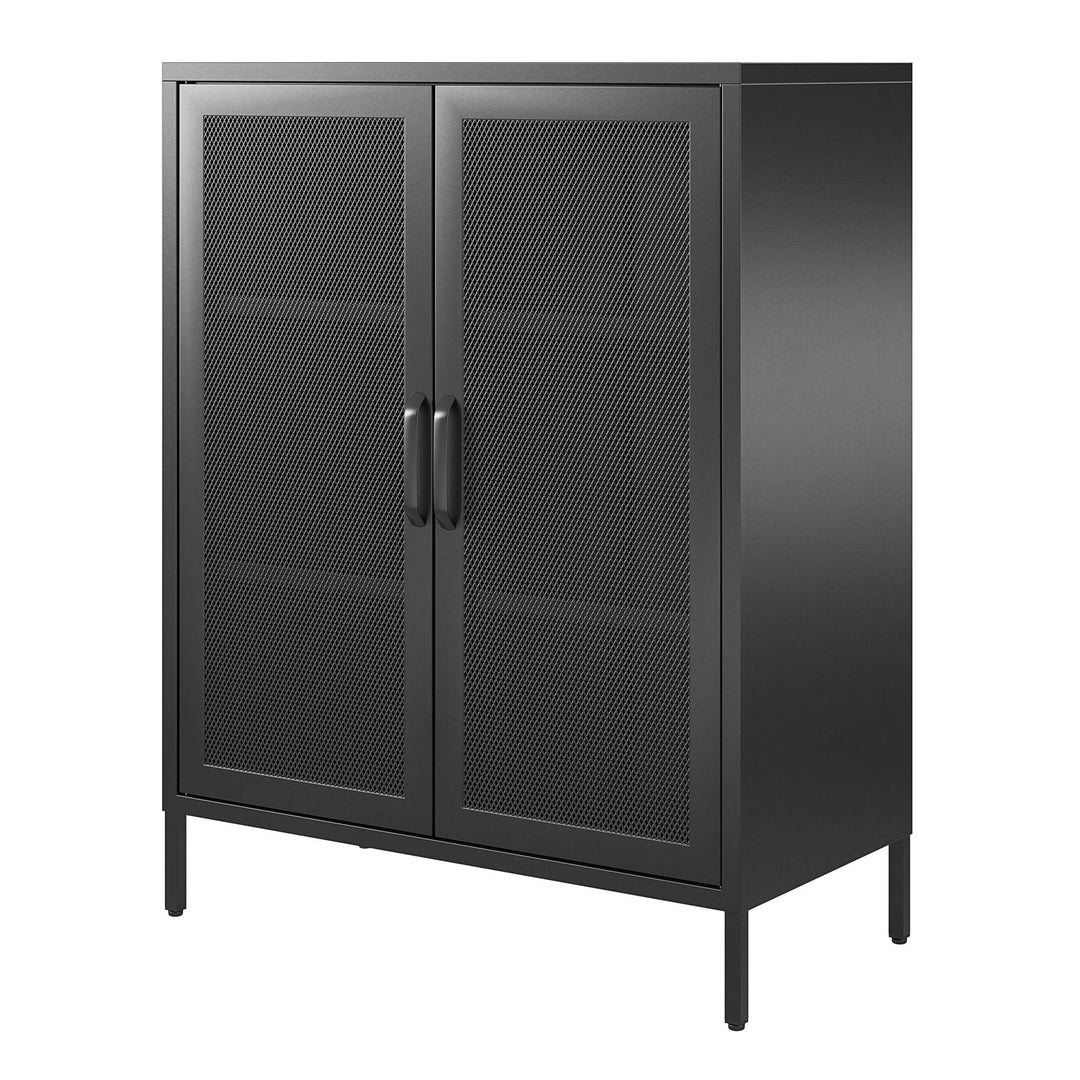Shadwick 2 Door Metal Locker Accent Storage Cabinet-Mesh Metal Doors –  RealRooms