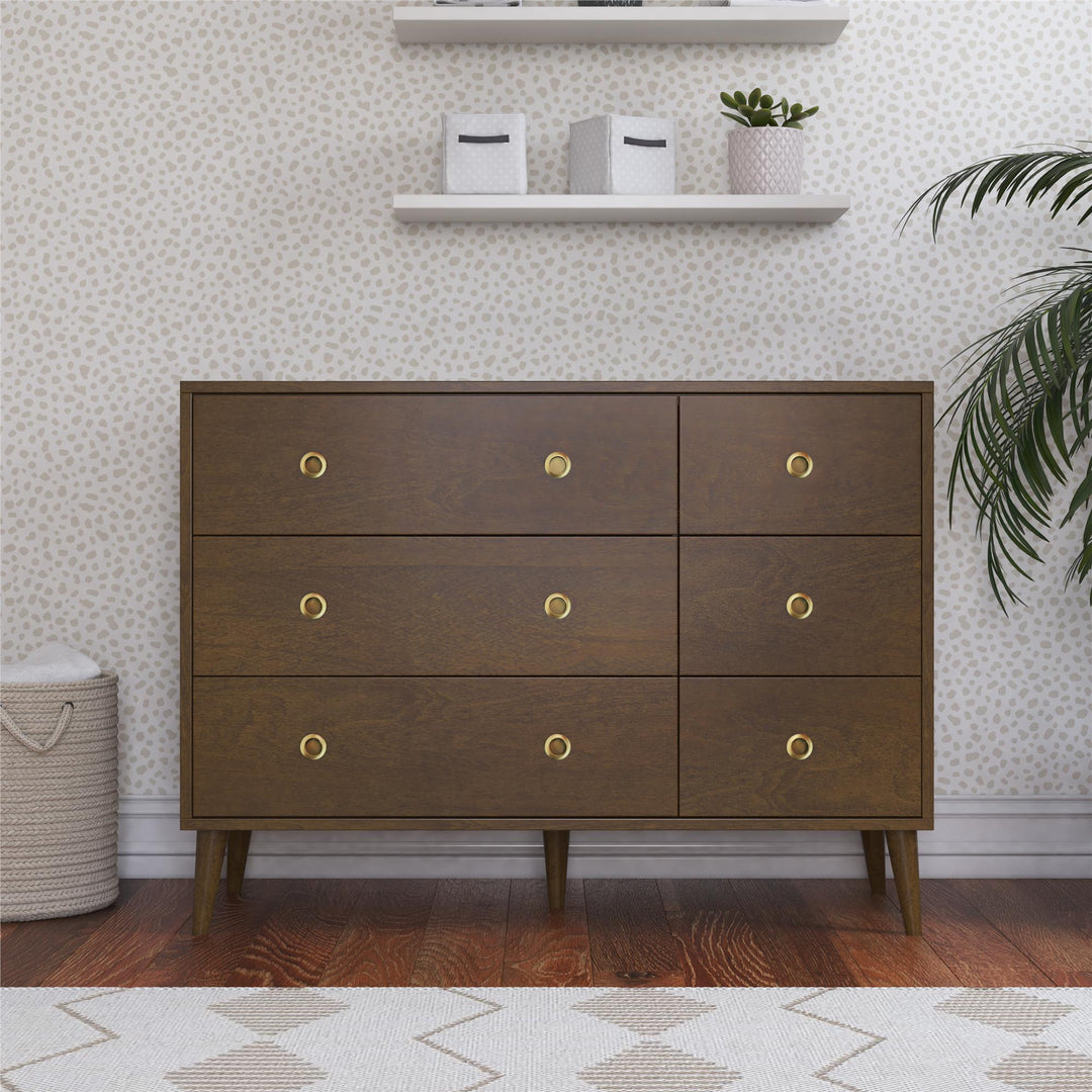 Harper 6-Drawer Storage Dresser - Walnut