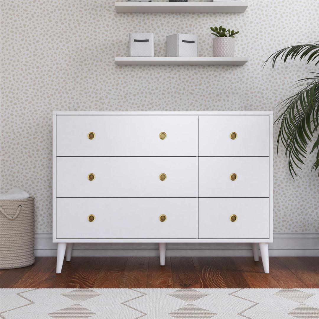 Harper 6-Drawer Storage Dresser - White