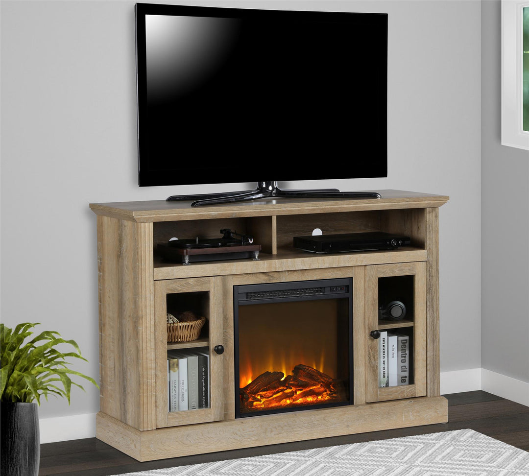 50 Inch TV Console Chicago with Electric Fireplace -  Natural