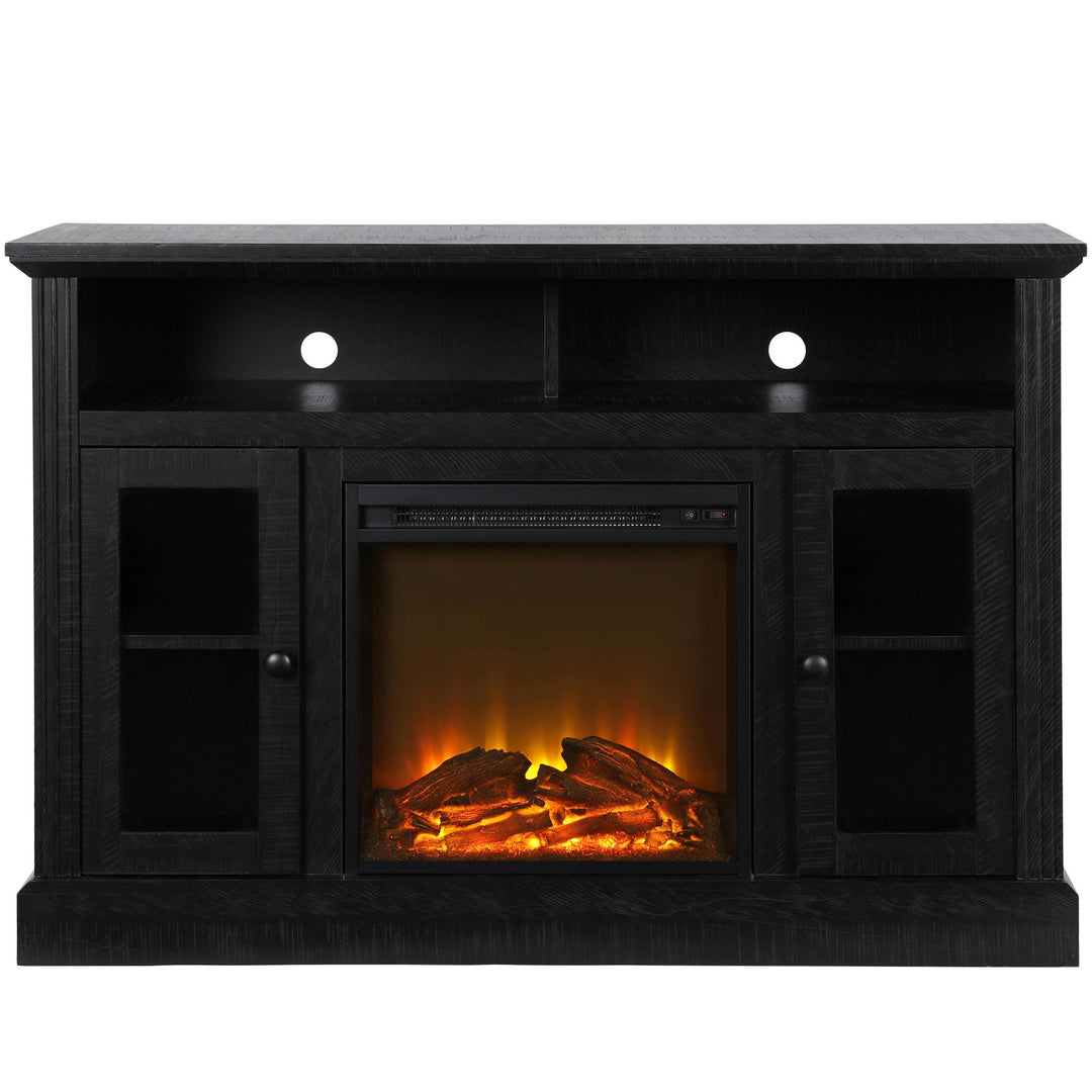 Electric Fireplace 50 Inch TV Console Chicago -  Black Oak