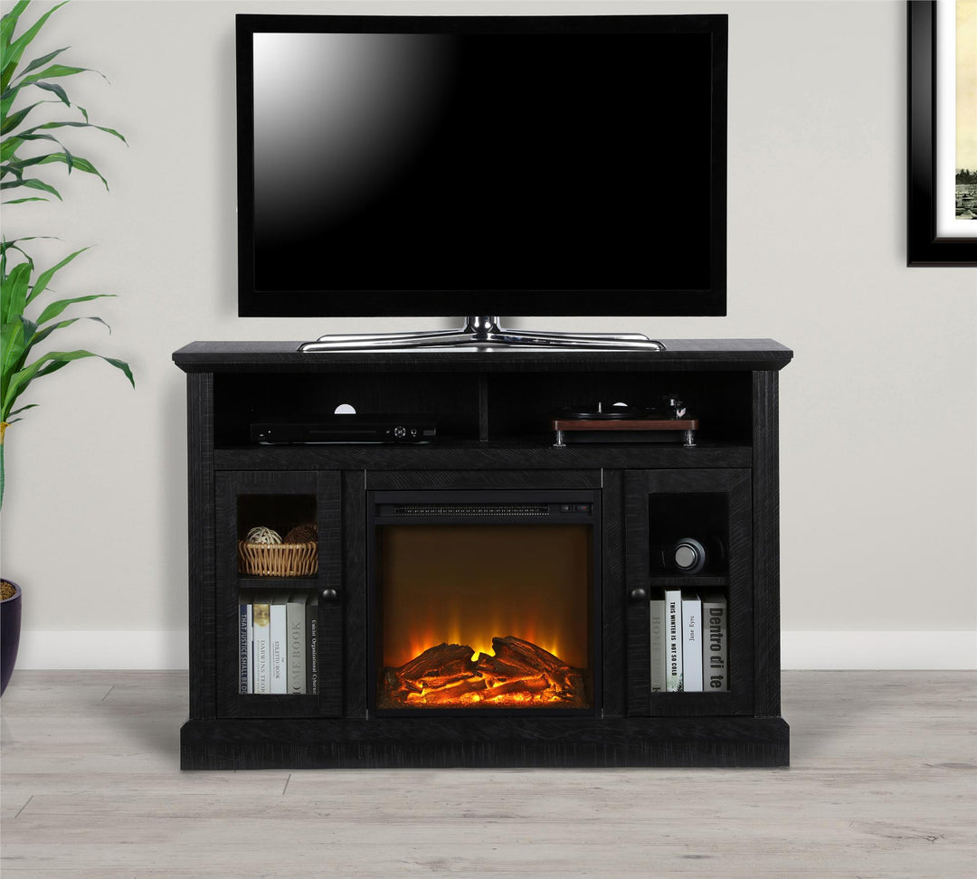 Electric Fireplace TV Console for 50 Inch TV -  Black Oak