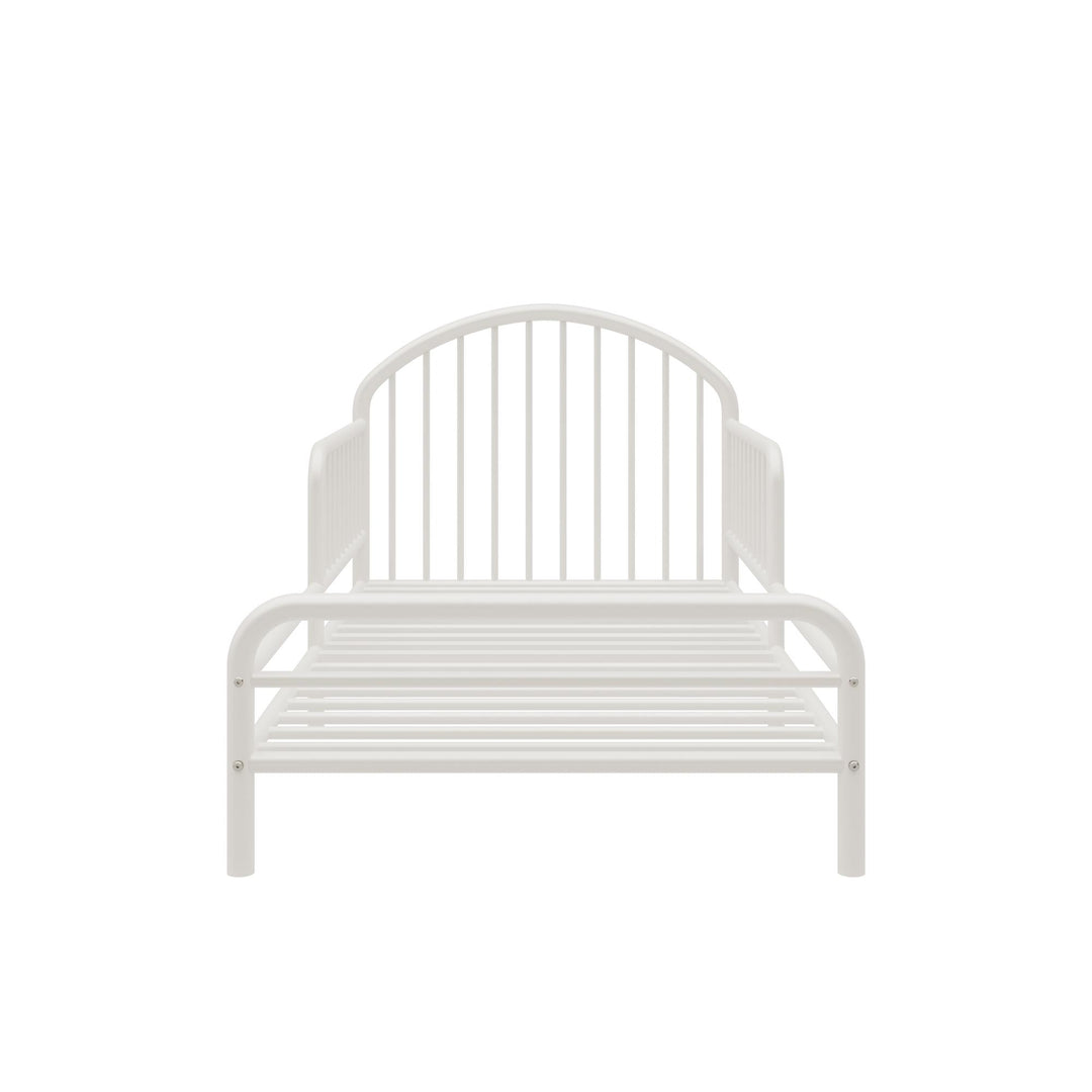 River Metal Toddler Bed with Secured Metal Slats - White - Crib & Toddler Mattress