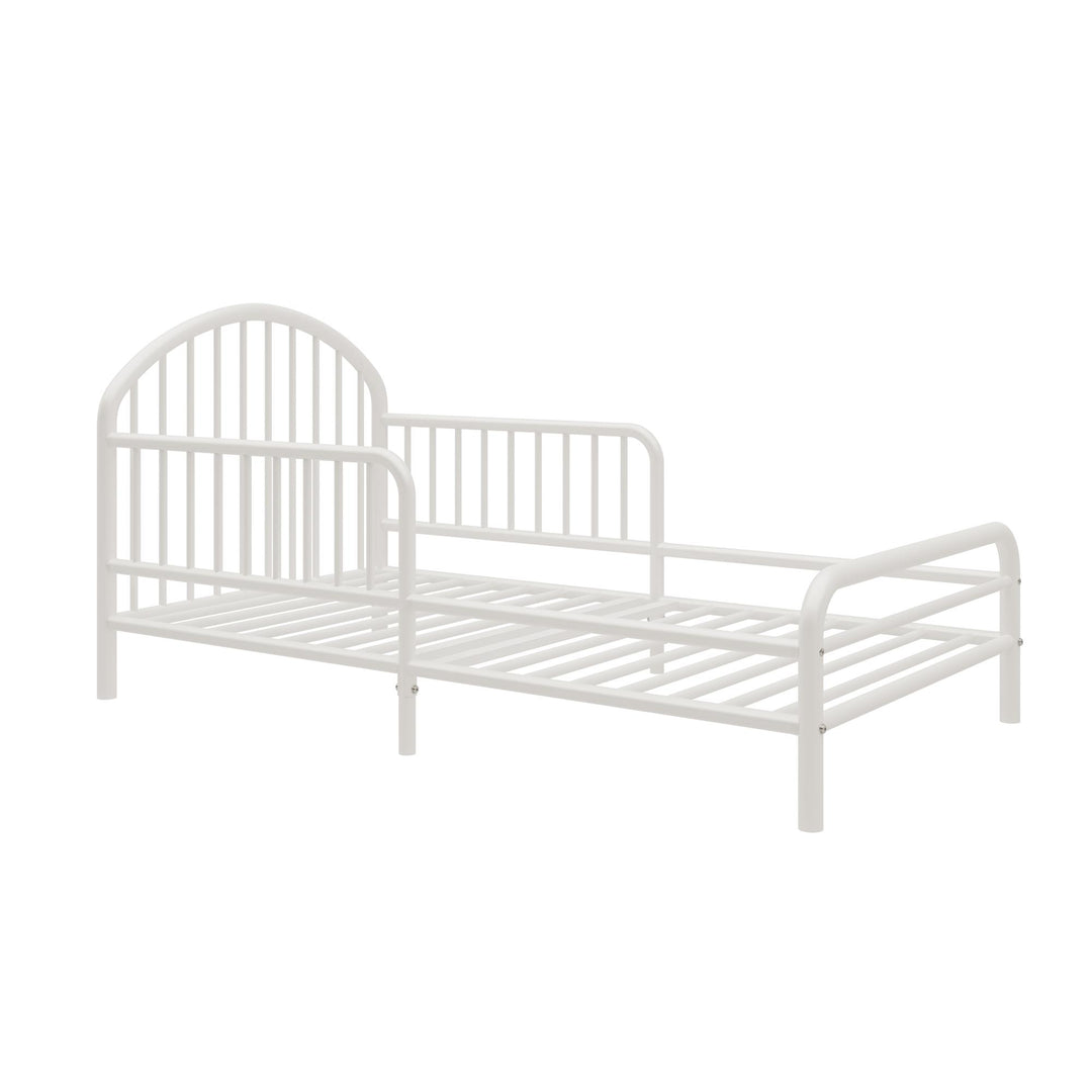 River Metal Toddler Bed with Secured Metal Slats - White - Crib & Toddler Mattress