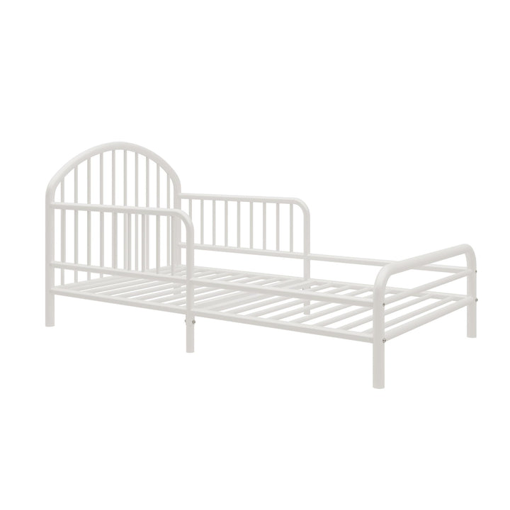 River Metal Toddler Bed with Secured Metal Slats - White - Crib & Toddler Mattress