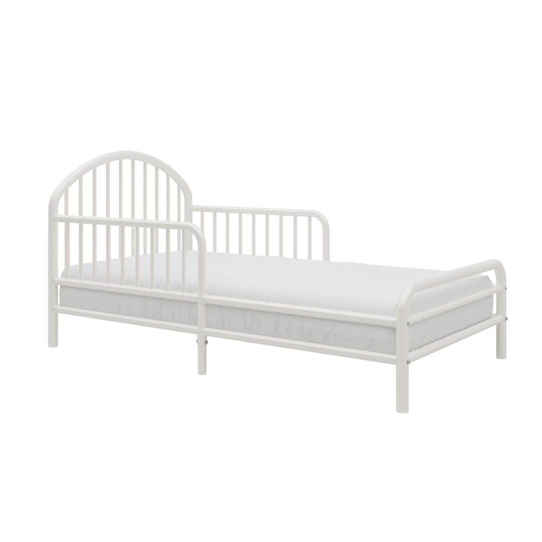River Metal Toddler Bed with Secured Metal Slats - White - Crib & Toddler Mattress