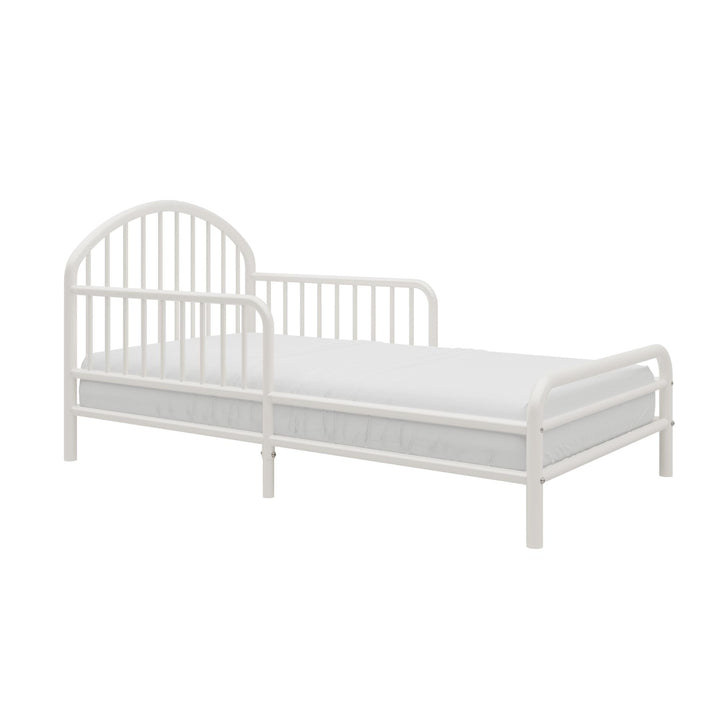 River Metal Toddler Bed with Secured Metal Slats - White - Crib & Toddler Mattress