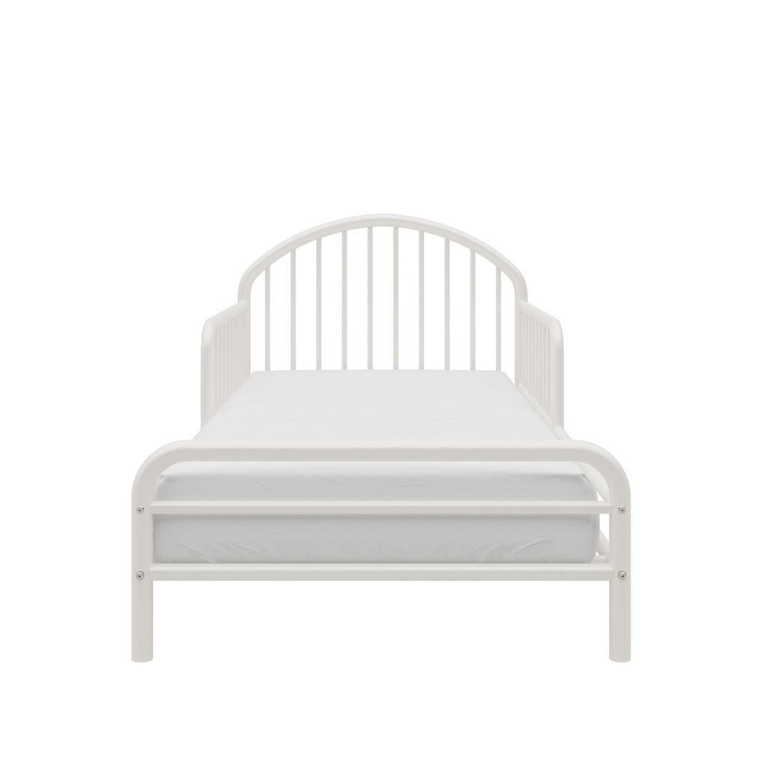 River Metal Toddler Bed with Secured Metal Slats - White - Crib & Toddler Mattress