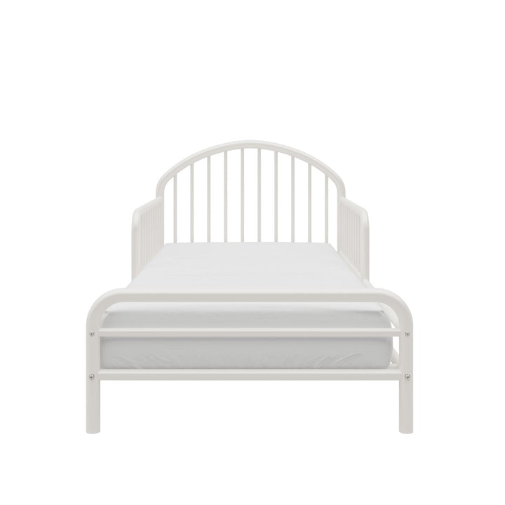 River Metal Toddler Bed with Secured Metal Slats - White - Crib & Toddler Mattress