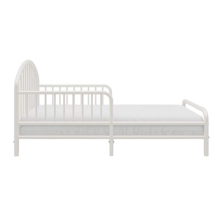 River Metal Toddler Bed with Secured Metal Slats - White - Crib & Toddler Mattress