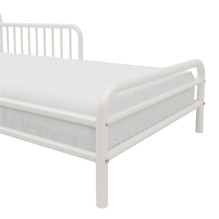 River Metal Toddler Bed with Secured Metal Slats - White - Crib & Toddler Mattress
