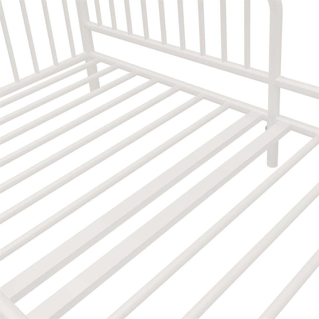 River Metal Toddler Bed with Secured Metal Slats - White - Crib & Toddler Mattress