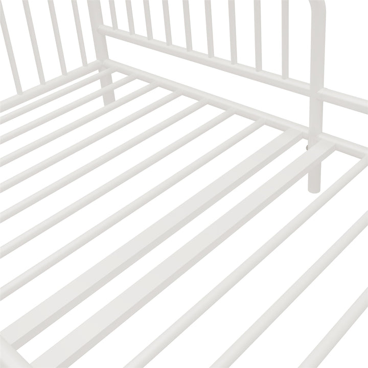 River Metal Toddler Bed with Secured Metal Slats - White - Crib & Toddler Mattress