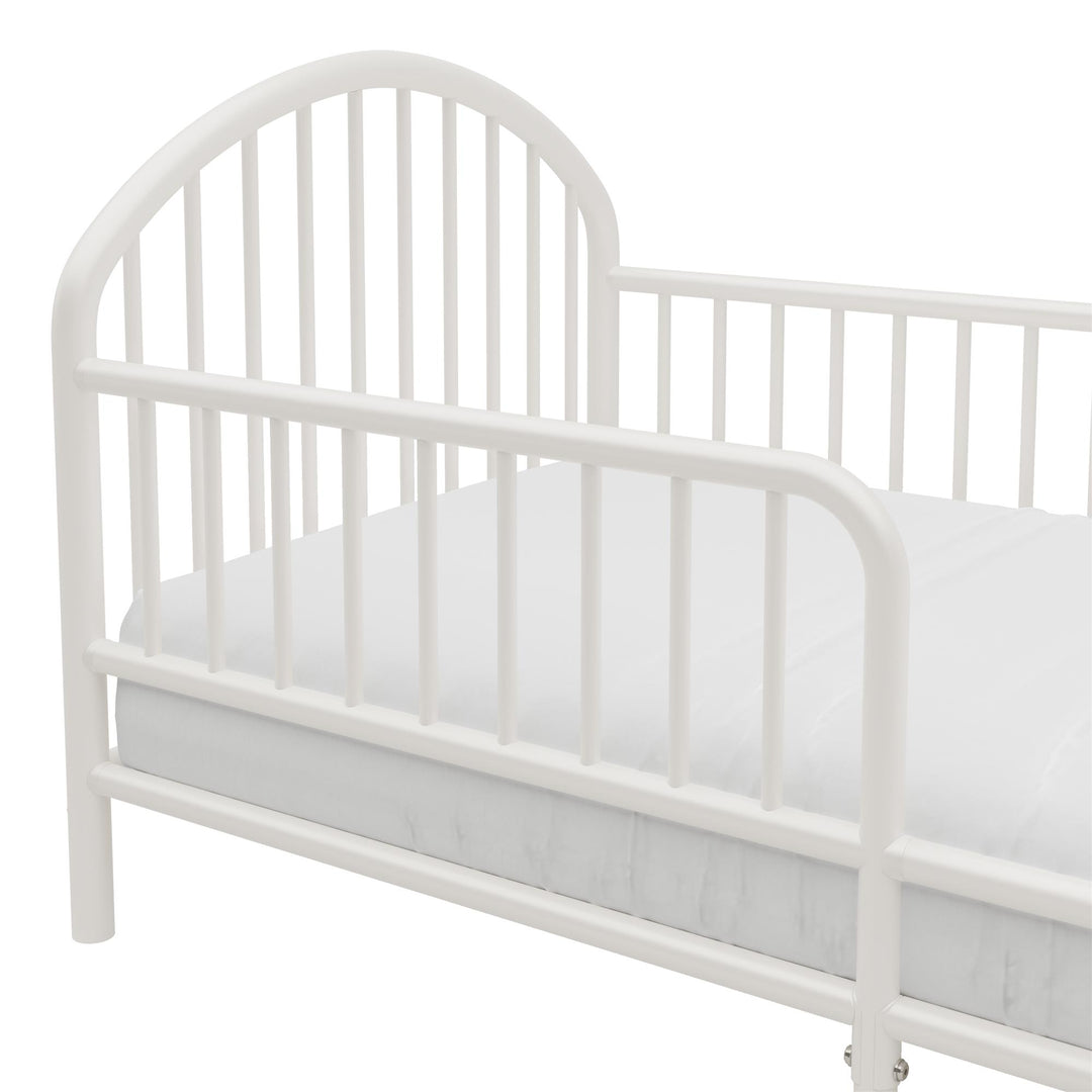 River Metal Toddler Bed with Secured Metal Slats - White - Crib & Toddler Mattress