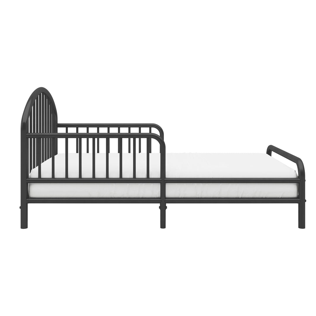 River Metal Toddler Bed with Secured Metal Slats - Black - Crib & Toddler Mattress