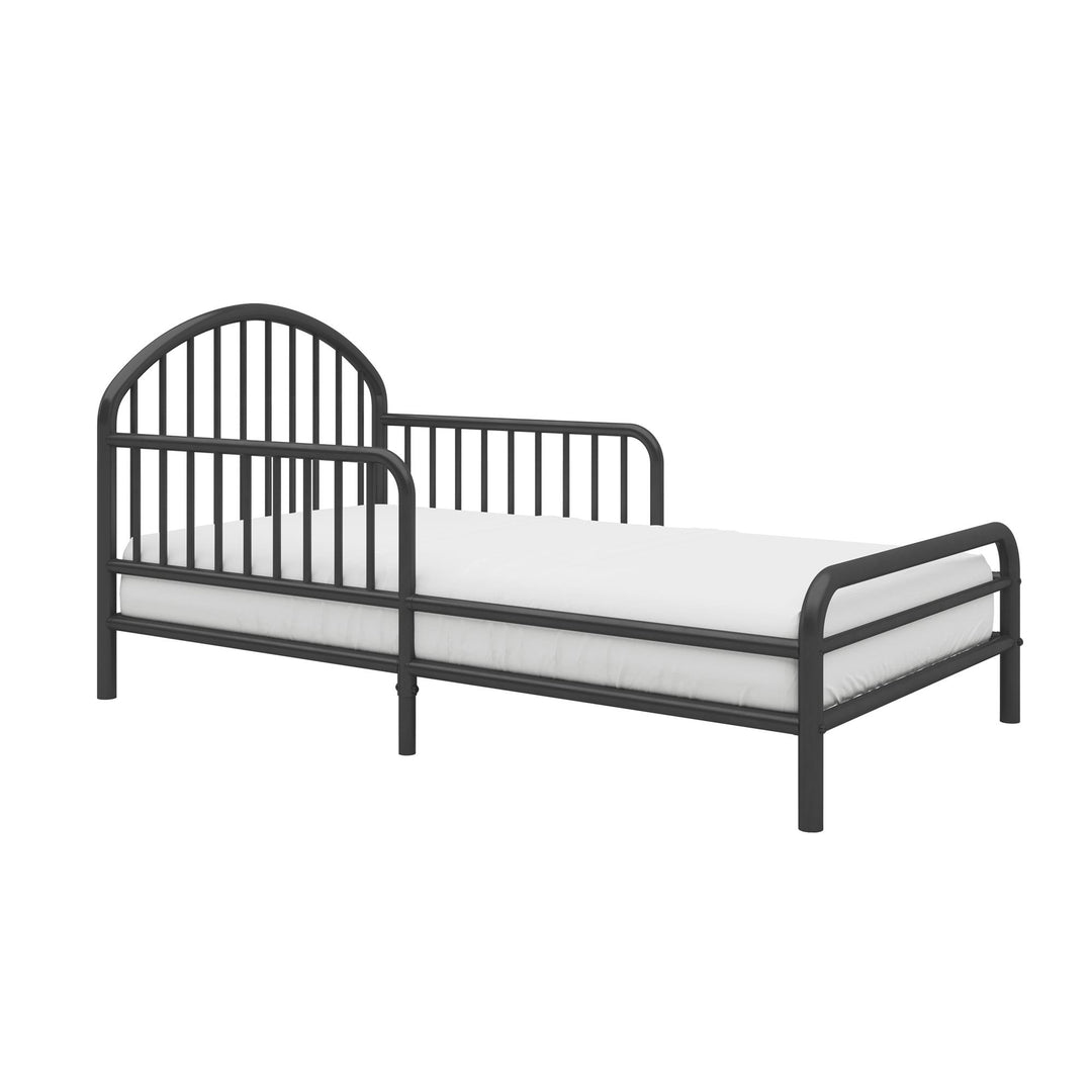 River Metal Toddler Bed with Secured Metal Slats - Black - Crib & Toddler Mattress