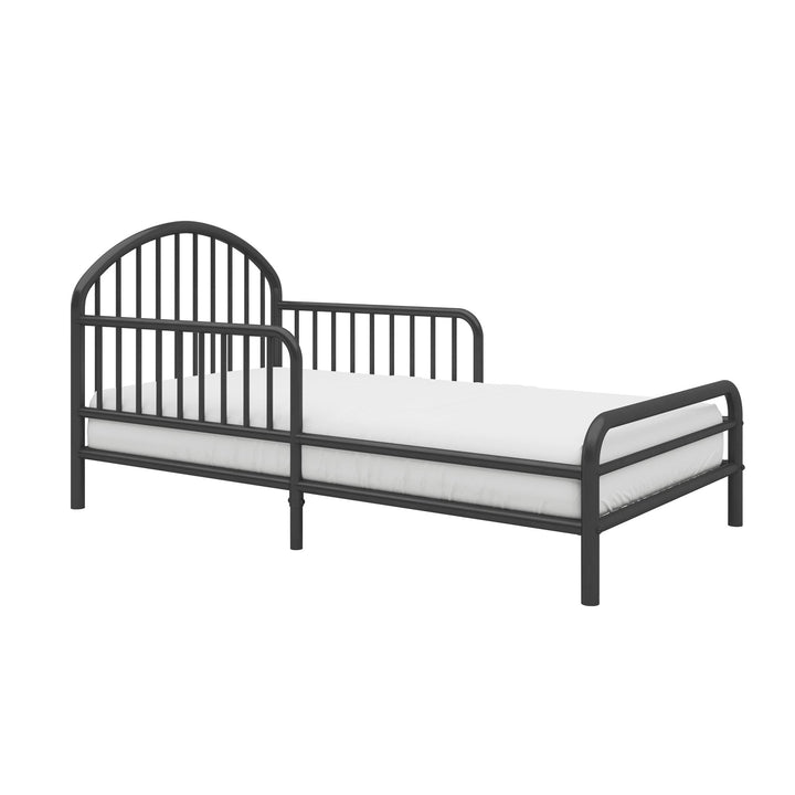 River Metal Toddler Bed with Secured Metal Slats - Black - Crib & Toddler Mattress