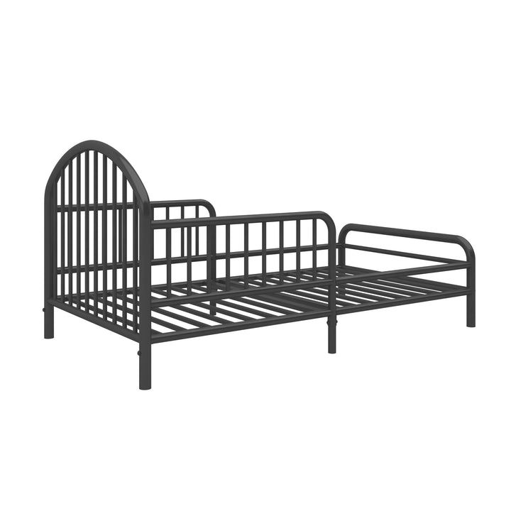 River Metal Toddler Bed with Secured Metal Slats - Black - Crib & Toddler Mattress